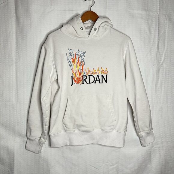 Nike Jordan x Cactus Jack Travis Scott MJ Fleece Hoodie White Size Small - Picture 1 of 9